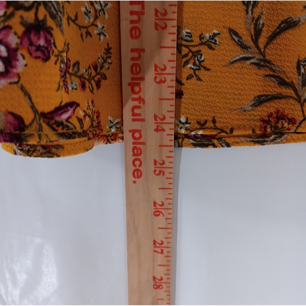 Moa Moa Blouse Women's Size Large Floral Tie And Ruffle At Neck Elastic At Wrist - Picture 4 of 7